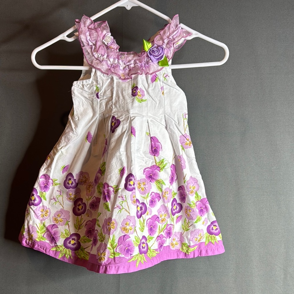 Floral Dress with Purple and Green Accents size‎ 3T